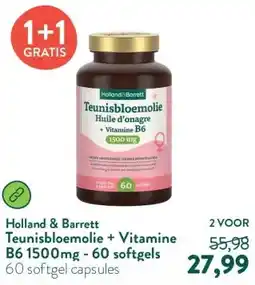 Holland & Barrett Teunisbloemolie + Vitamine B6 1500mg - 60 softgels aanbieding