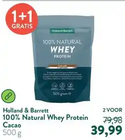 Holland & Barrett 100% Natural Whey Protein Cacao aanbieding