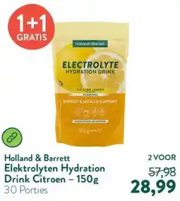 Holland & Barrett Elektrolyten Hydration Drink Citroen – 150g aanbieding