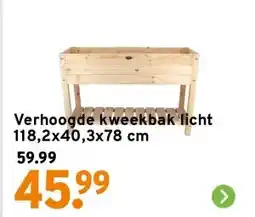 GAMMA Verhoogde kweekbak licht 118,2x40,3x78 cm aanbieding