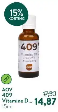 Holland & Barrett 409 Vitamine D3 Druppels 25mcg- 15ml aanbieding