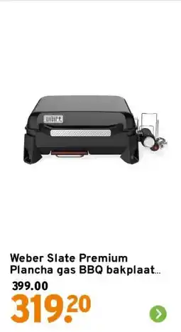 GAMMA Weber Slate Premium Plancha gas BBQ bakplaat metaal zwart 43 cm aanbieding