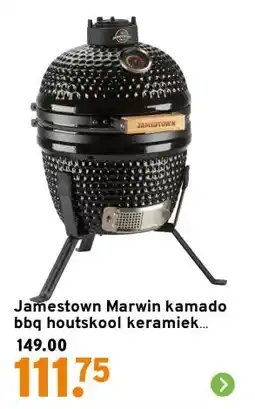 GAMMA Jamestown Marwin kamado bbq houtskool keramiek zwart ø 27 cm aanbieding