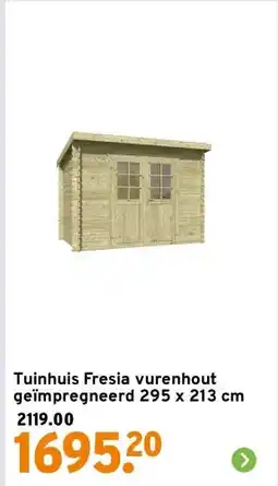 GAMMA Tuinhuis Fresia vurenhout geïmpregneerd 295 x 213 cm aanbieding