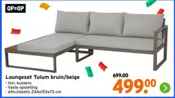 GAMMA Loungeset Tulum bruin/beige aanbieding