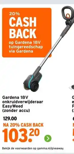 GAMMA Gardena 18V onkruidverwijderaar EasyWeed aanbieding