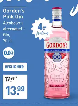 Gall & Gall Gordon’s Pink Gin Alcoholvrij 70CL aanbieding