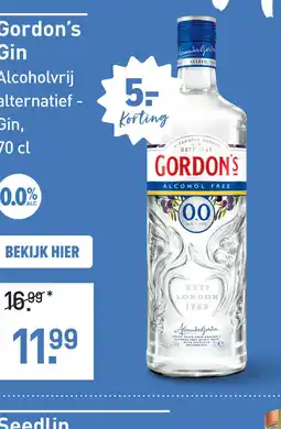 Gall & Gall Gordon’s Gin Alcoholvrij 70CL aanbieding