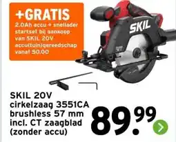 GAMMA SKIL 20V cirkelzaag 3551CA brushless 57 mm incl. CT zaagblad aanbieding