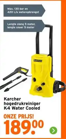 GAMMA Karcher hogedrukreiniger K4 Water Cooled aanbieding