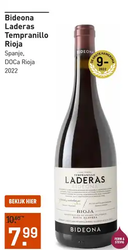 Gall & Gall Bideona Laderas Tempranillo Rioja 75CL aanbieding