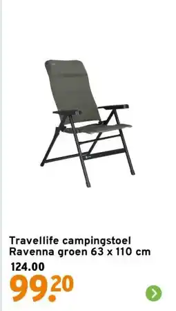 GAMMA Travellife campingstoel Ravenna groen 63 x 110 cm aanbieding