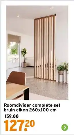 GAMMA Roomdivider complete set bruin eiken 260x100 cm aanbieding