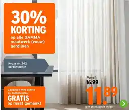 GAMMA op alle GAMMA maatwerk (vouw) gordijnen aanbieding