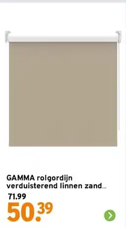 GAMMA GAMMA rolgordijn verduisterend linnen zand (kleurnr. 3651) 60x190 cm (bxh) aanbieding