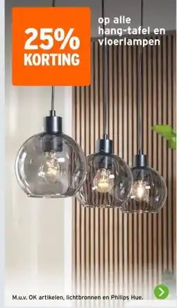 GAMMA op alle hang-tafel en vloerlampen aanbieding