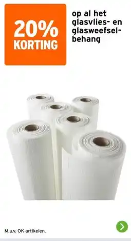 GAMMA op al het glasvlies- en glasweefsel- behang aanbieding