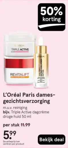 Etos L'Oréal Paris dames- gezichtsverzorging aanbieding