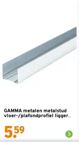 GAMMA GAMMA metalen metalstud vloer-/plafondprofiel ligger 250 cm 45 mm aanbieding
