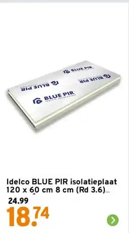GAMMA Idelco BLUE PIR isolatieplaat 120 x 60 cm 8 cm (Rd 3.6) 0,72 m² aanbieding