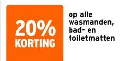 GAMMA op alle wasmanden, bad- en toiletmatten aanbieding