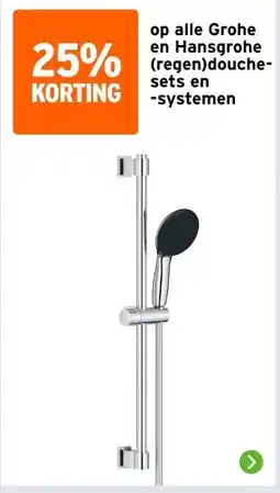 GAMMA op alle Grohe en Hansgrohe (regen)douche- sets en -systemen aanbieding