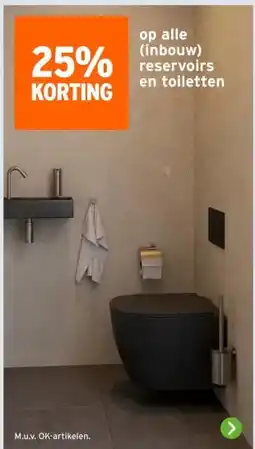 GAMMA op alle (inbouw) reservoirs en toiletten aanbieding