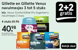 Etos Gillette en Gillette Venus navulmesjes 3 tot 5 stuks aanbieding