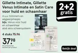Etos Gillette Intimate, Gillette Venus Intimate en Satin Care voor huid en schaamhaar aanbieding