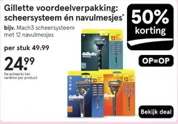 Etos Gillette voordeelverpakking: scheersysteem én navulmesjes aanbieding
