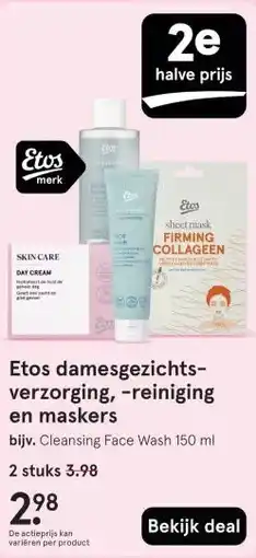 Etos Etos damesgezichts- verzorging, -reiniging en maskers aanbieding
