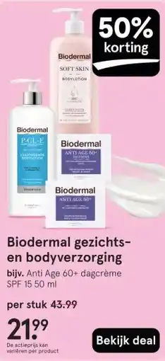 Etos Biodermal gezichts- en bodyverzorging aanbieding