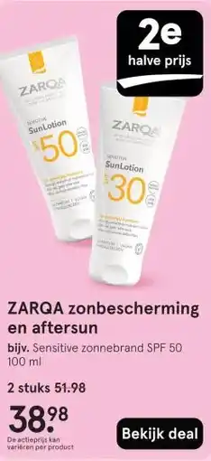 Etos ZARQA zonbescherming en aftersun aanbieding