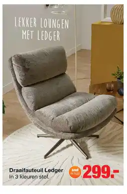 Budget Home Store Draaifauteuil Ledger Taupe aanbieding