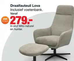 Budget Home Store Draaifauteuil Lova met voetenbank aanbieding
