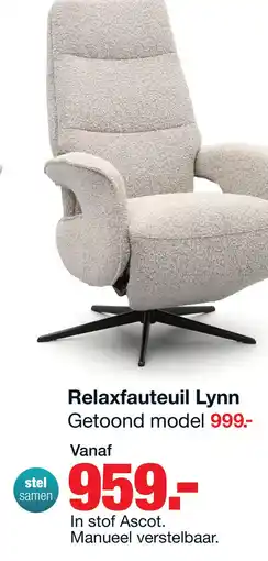 Budget Home Store Relaxfauteuil Lynn elektrisch verstelbaar aanbieding