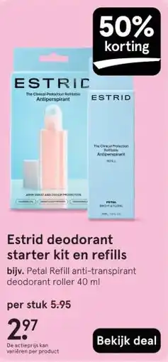 Etos Estrid deodorant starter kit en refills aanbieding
