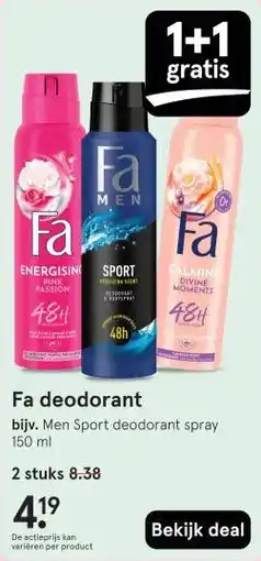 Etos Fa deodorant aanbieding