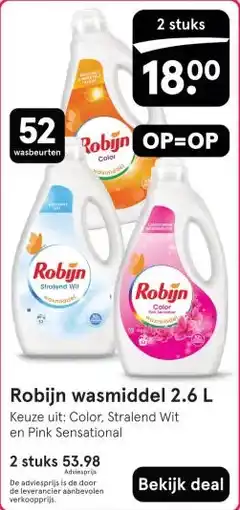 Etos Robijn wasmiddel 2.6 L aanbieding