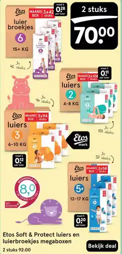 Etos Etos Soft & Protect luiers en luierbroekjes megaboxen aanbieding