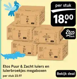 Etos Etos Puur & Zacht luiers en luierbroekjes megaboxen aanbieding