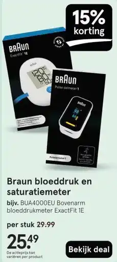 Etos Braun bloeddruk en saturatiemeter aanbieding
