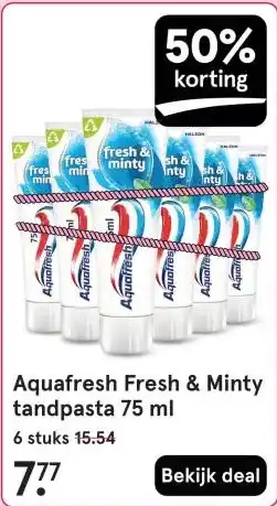Etos Aquafresh Fresh & Minty tandpasta 75 ml aanbieding
