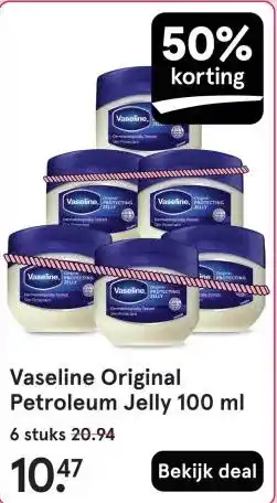 Etos Vaseline Original Petroleum Jelly 100 ml aanbieding