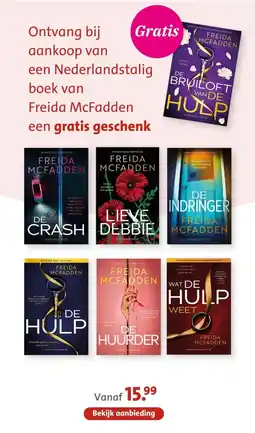 Bruna Ontvang bij aankoop van een Nederlandstalig boek van Freida McFadden een gratis geschenk aanbieding