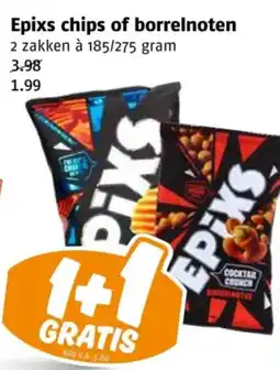 Poiesz Epixs chips of borrelnoten aanbieding