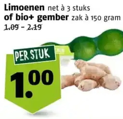 Poiesz Limoenen of bio+ gember aanbieding