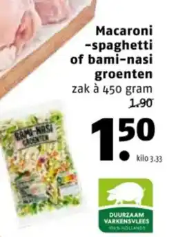 Poiesz Macaroni -spaghetti of bami-nasi groenten aanbieding