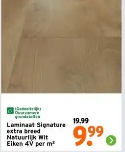 GAMMA Laminaat Signature extra breed Natuurlijk Wit Eiken 4V aanbieding