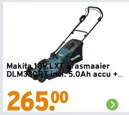 GAMMA Makita 18V LXT grasmaaier DLM330RT incl. 5.0Ah accu + snellader aanbieding